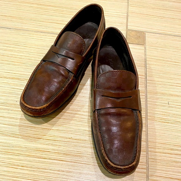 Louis Vuitton Damier Pattern Leather Loafers - Picture 2 of 7